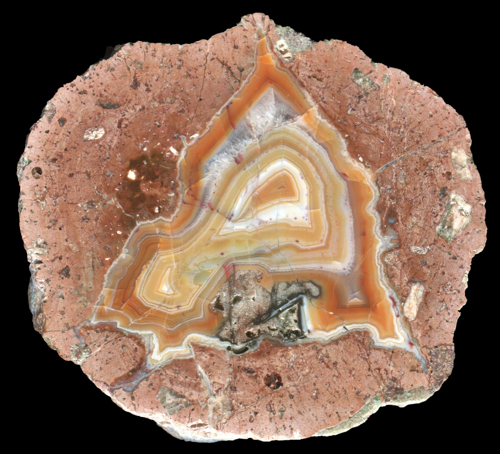 Beautiful Felsenschlag Thunderegg with Yellow and Orange Agate